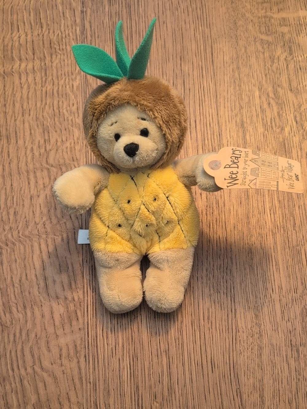 GANZ Wee Bears Pineapple Teddy Plush - Yellow & Tan